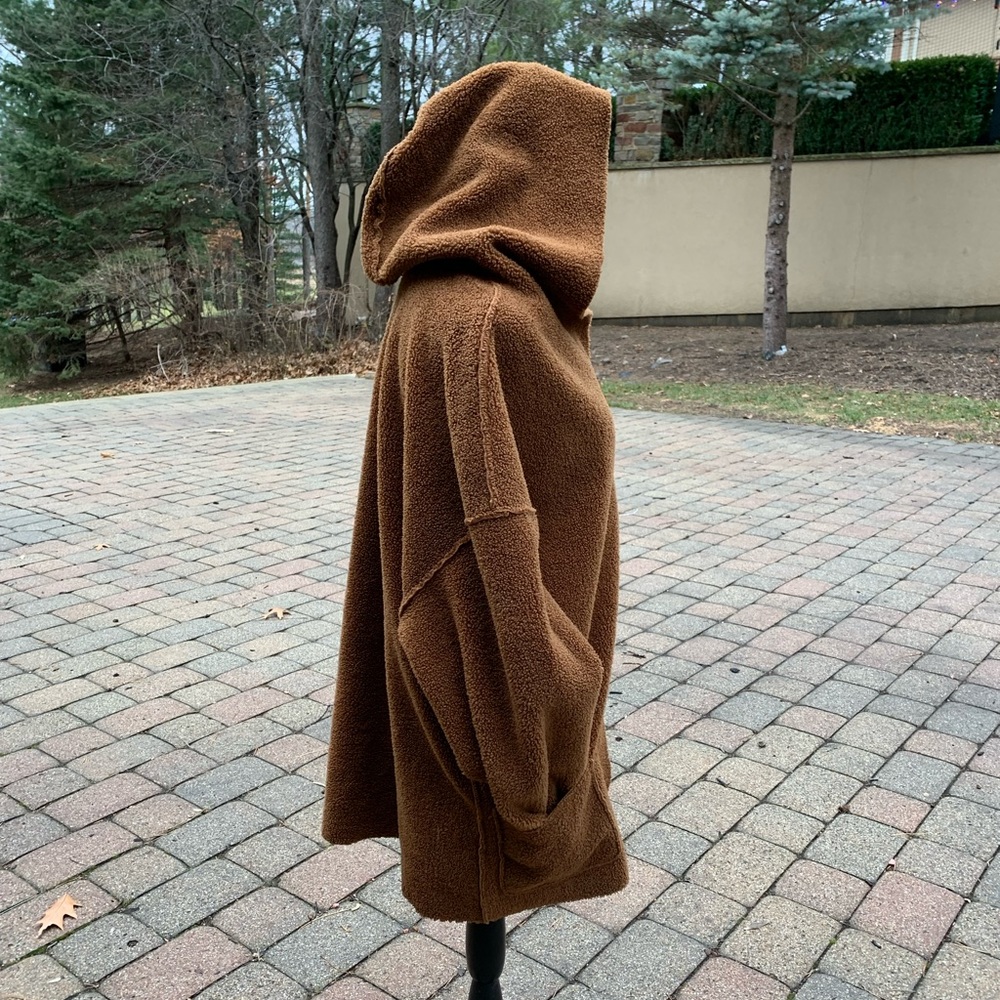 NWOT Max Studio Hooded Faux Shearling Knit Jacket/Teddy Coat - Picture 7 of 16